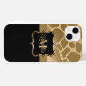 Zwart en gouden Giraffe Patroon iPhone Hoesje (Achterkant horizontaal)