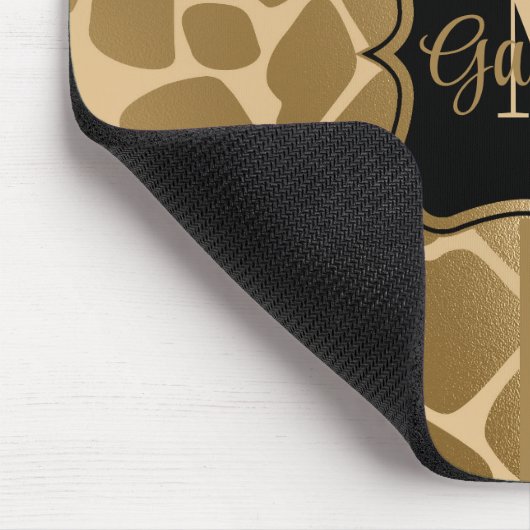 Zwart en gouden Giraffe Patroon Muismat (Hoek)