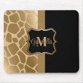 Zwart en gouden Giraffe Patroon Muismat (Voorkant)
