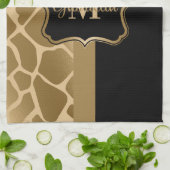 Zwart en gouden Giraffe Patroon Theedoek (Gevouwen)
