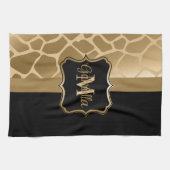 Zwart en gouden Giraffe Patroon Theedoek (Horizontaal)