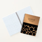 Zwart en gouden Giraffe Print Notitieboek (Binnen)