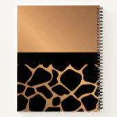 Zwart en gouden Giraffe Print Notitieboek (Achterkant)