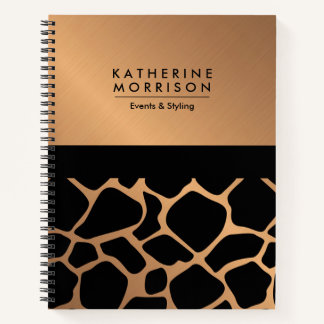 Zwart en gouden Giraffe Print Notitieboek
