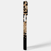 Zwart en gouden glinster luipaardprint Case-Mate iPhone case (Achterkant / Rechts)