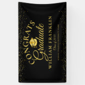 Zwart en gouden glinsterende moderne afstuderen spandoek (Verticaal)