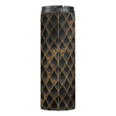 Zwart en gouden glitter Dragon Scale Patroon Thermosbeker (Achterkant)