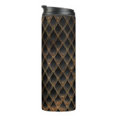 Zwart en gouden glitter Dragon Scale Patroon Thermosbeker (Geroteerd rechts)