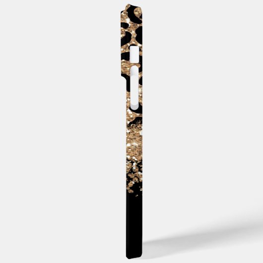 Zwart en gouden glitter-leopard afdrukken Case-Mate iPhone case (Achterkant / Links)