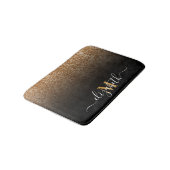 Zwart en Gouden Glitter Monogram Badmat (Gekanteld)