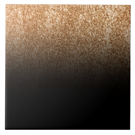 Zwart en Gouden Glitter Monogram Tegeltje (Voorkant)