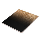 Zwart en Gouden Glitter Monogram Tegeltje (Zijkant)