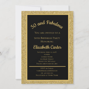 Zwart en gouden glitters 50 en fantastische verjaa