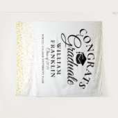 Zwart en gouden glitters achtergrond voor eindexam wandkleed (Voorkant (horizontaal))