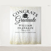 Zwart en gouden glitters achtergrond voor eindexam wandkleed (Voorkant)