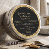 Zwart en gouden glitters Body Butter Pot Label
