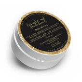 Zwart en gouden glitters Body Butter Pot Label