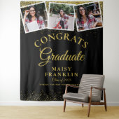 Zwart en gouden glitters Glittereinlage Afstudeerf Wandkleed (In situ)