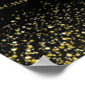 Zwart en gouden glitterschild Verpleegkundige Afst Poster (Hoek)