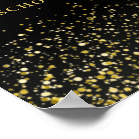 Zwart en gouden glitterschild Verpleegkundige Afst Poster (Hoek)