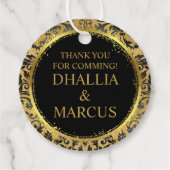 Zwart en gouden Gothic patroon Bedankjes Labels (Voorkant)