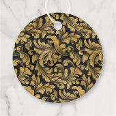 Zwart en gouden Gothic patroon Bedankjes Labels (Achterkant)