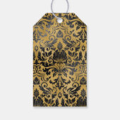 Zwart en gouden Gothic patroon Cadeaulabel (Achterkant)