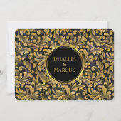 Zwart en gouden Gothic patroon Kaart (Achterkant)