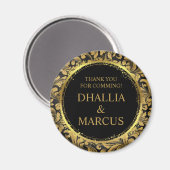 Zwart en gouden Gothic patroon Magneet (Voorkant / Achterkant)