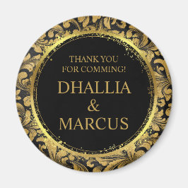 Zwart en gouden Gothic patroon Magneet