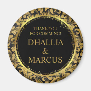 Zwart en gouden Gothic patroon Magneet