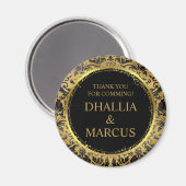 Zwart en gouden Gothic patroon Magneet (Voorkant / Achterkant)