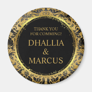 Zwart en gouden Gothic patroon Magneet