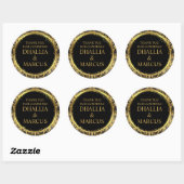 Zwart en gouden Gothic patroon Ronde Sticker (Vel)