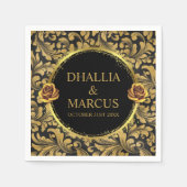 Zwart en gouden Gothic patroon Servet (Voorkant)