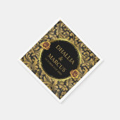 Zwart en gouden Gothic patroon Servet (Hoek)