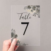 Zwart en gouden gotische bloem tafelnummer (Insitu (Draagbaar))