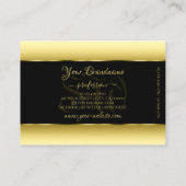 Zwart en Gouden Gradiënt Initialen Gouden Ovaal Li Visitekaartje (Achterkant)