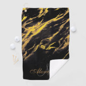 Zwart en gouden graniet golfhanddoek (Insitu)
