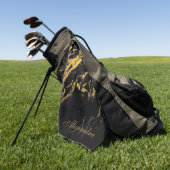 Zwart en gouden graniet golfhanddoek (Groen)