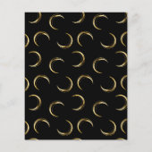 Zwart en gouden Halloween Damast gotische bruiloft Flyer (Achterkant)