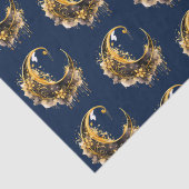 Zwart en Gouden Halve Maan Patroon Halloween Tissuepapier (Detail)