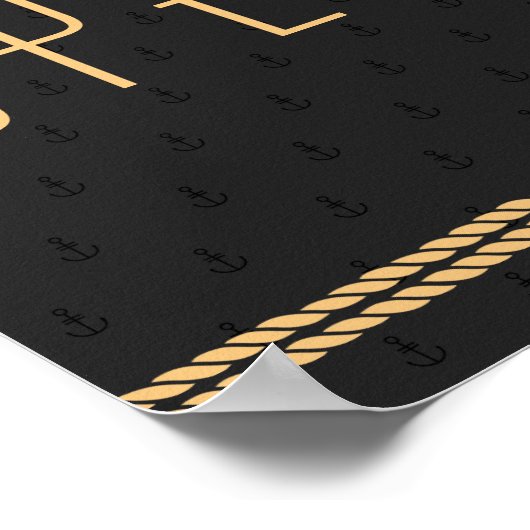 Zwart en gouden handtwitborden met open boog poster (Hoek)