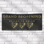 Zwart En Gouden Hart Salon Bedrijf Spandoek