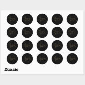 Zwart En Gouden Hart Script Dank Je Ronde Sticker (Vel)