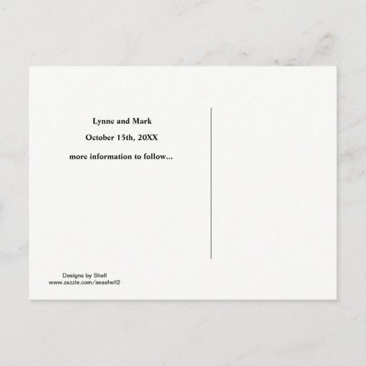 Zwart en gouden hart Sla de datum op Aankondigingskaart (Achterkant)