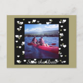 Zwart en gouden hart Sla de datum op Aankondigingskaart (Voorkant)