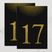 Zwart en gouden huwelijksfeest tafel nummers