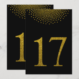 Zwart en gouden huwelijksfeest tafel nummers kaart