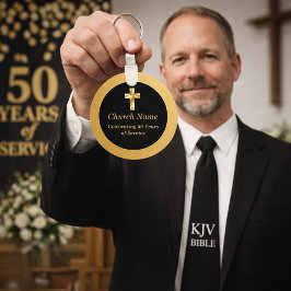 Zwart en gouden kerk-jubileumfeest  sleutelhanger